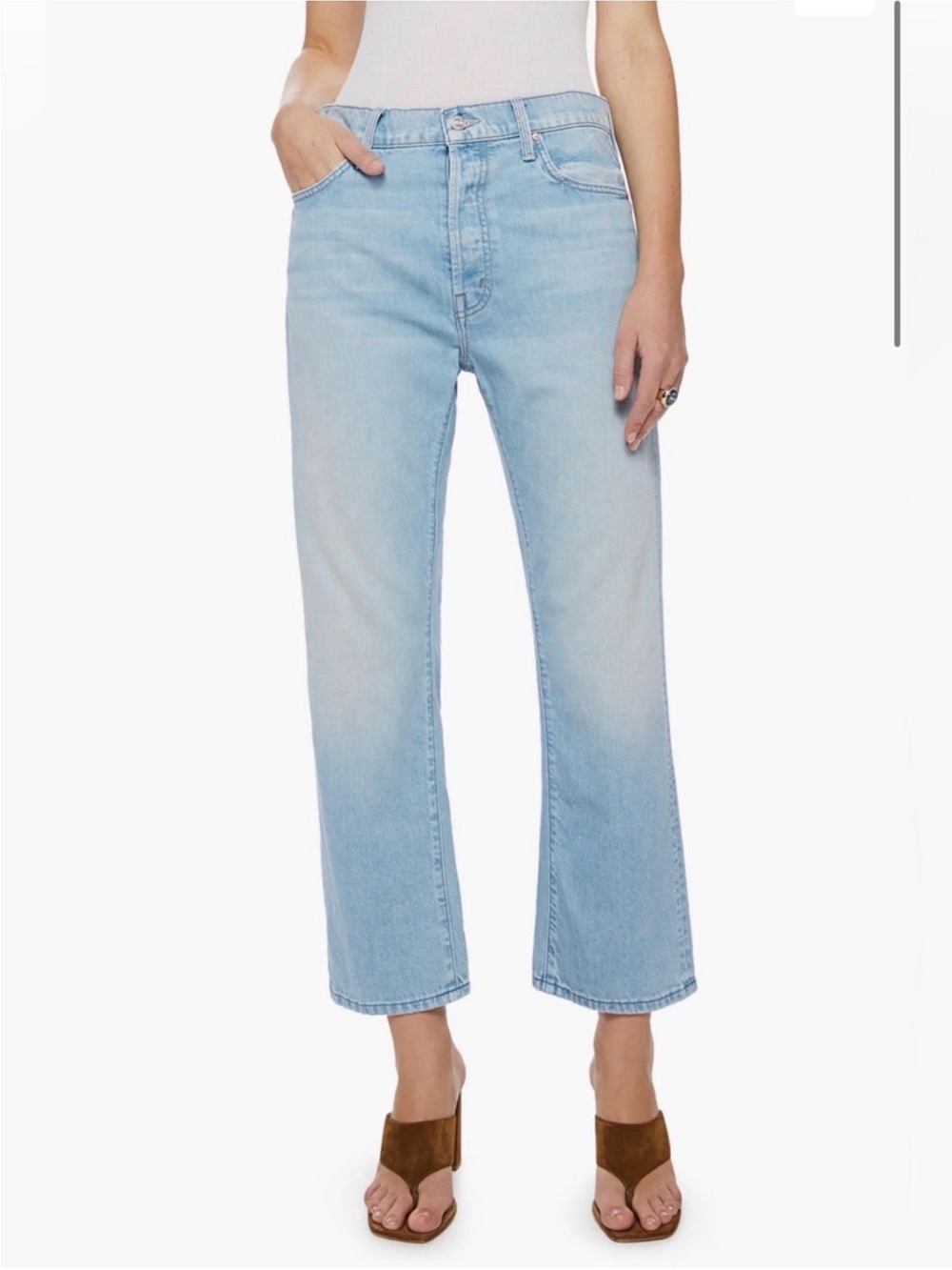 MOTHER The Ditcher High Waist, Crop Straight Leg Jeans